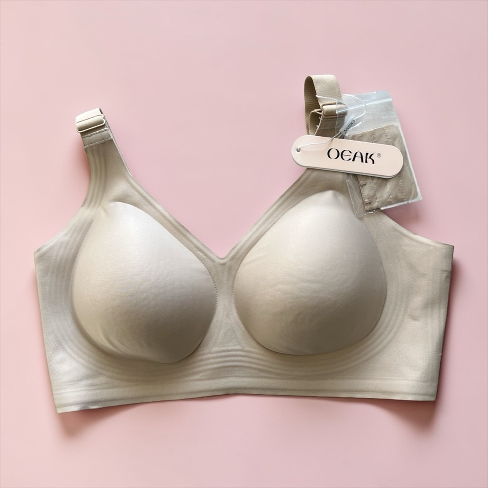 OEAK Wireless Full‎ Coverage Bra Nude Seamless Support Size L NWT